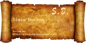 Simig Dorina névjegykártya